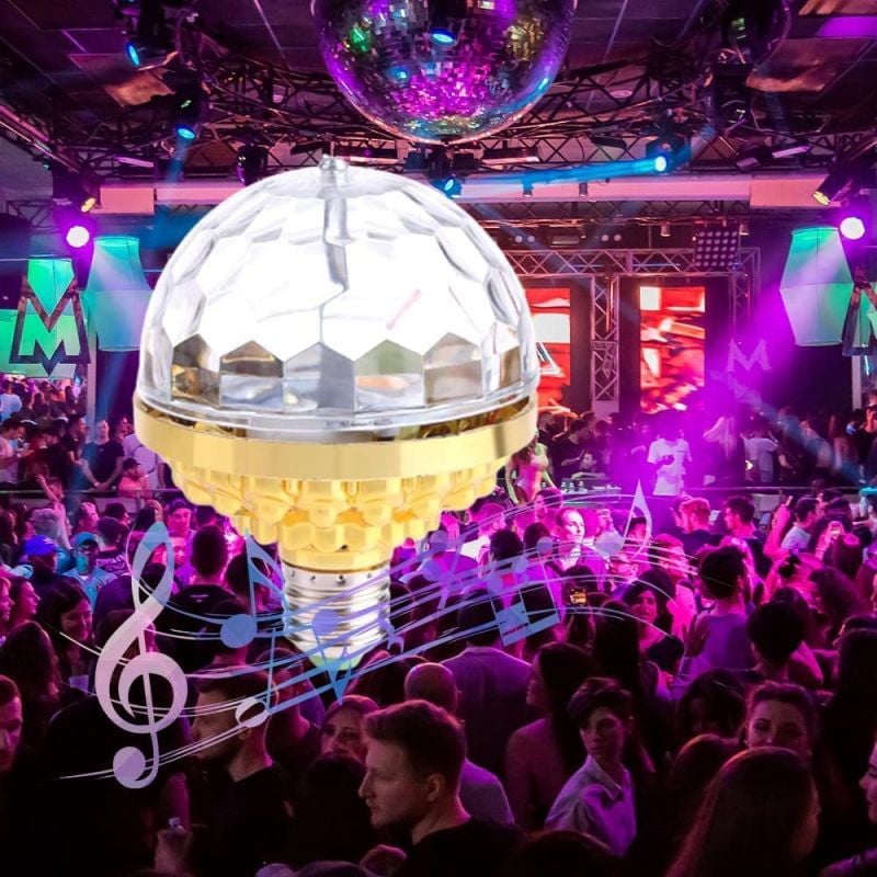 2 in 1 Colourful Rotating Disco Ball Light + Speaker