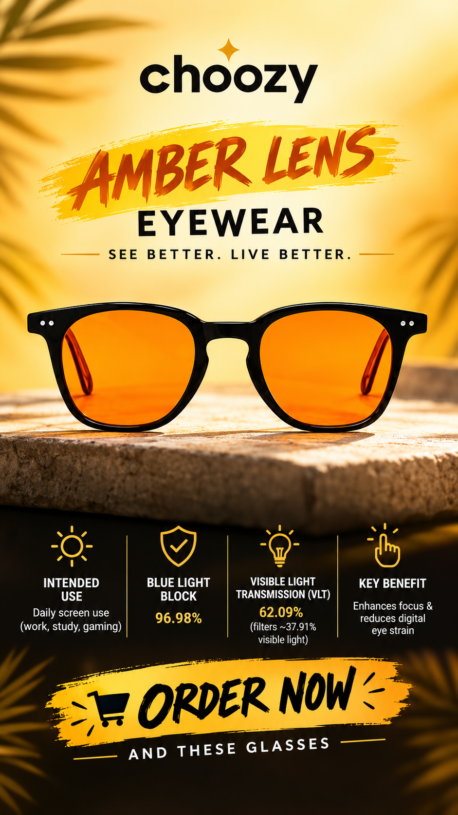 Light Blocking Glasses for Men & Women UV400 Protection ๐ถ๏ธ