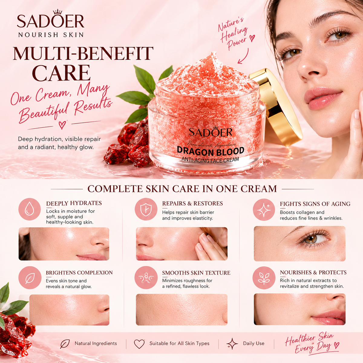 SADOER Dragon Blood Anti-Aging Face Cream ✨🌸