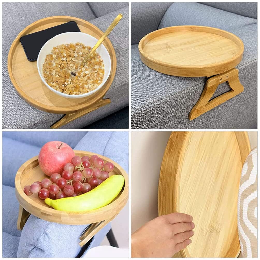 COZY SOFA ARMREST WOODEN ROUND TRAY