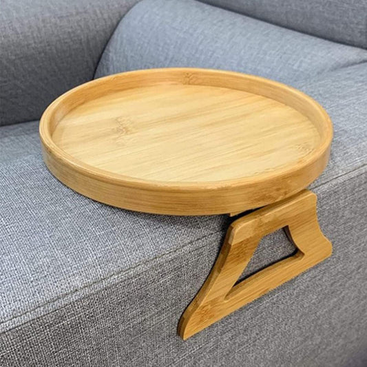 COZY SOFA ARMREST WOODEN ROUND TRAY