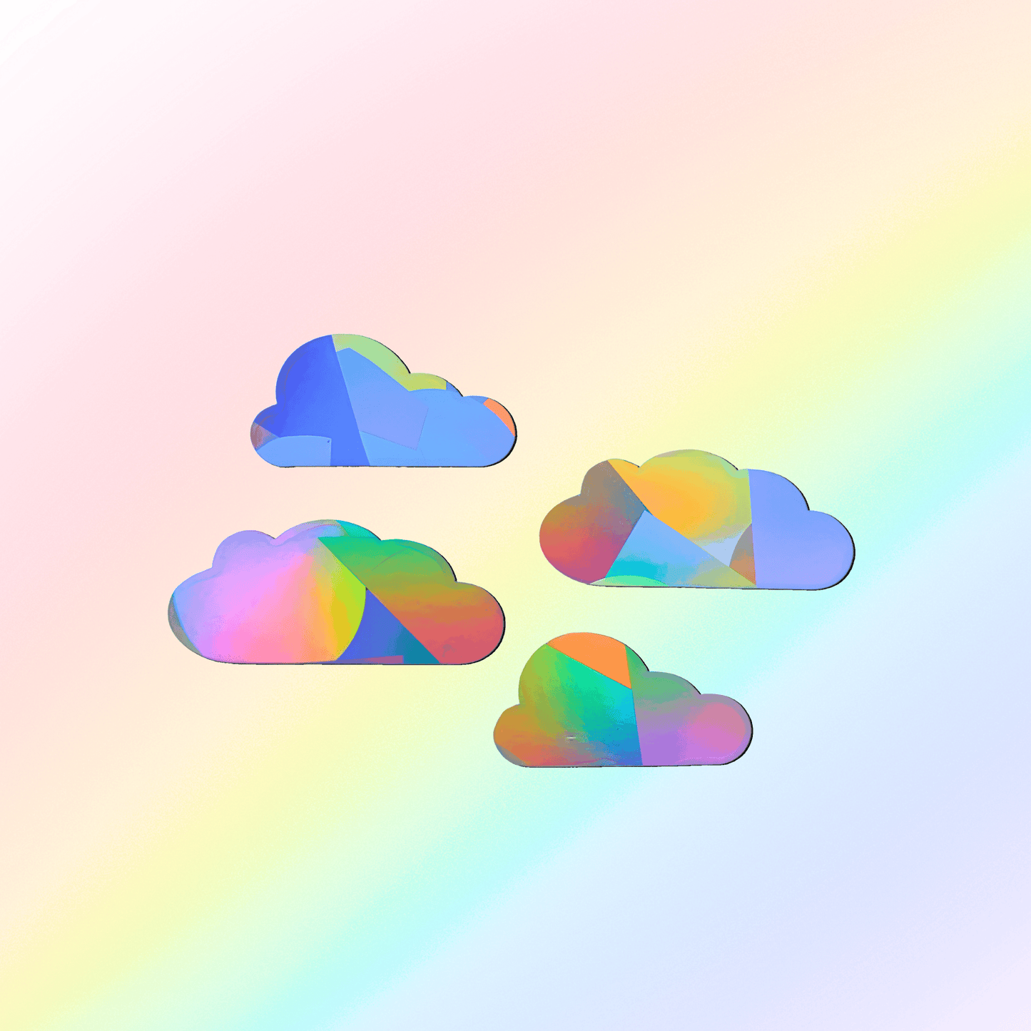 Suncatcher window stickers set of 4 clouds ☁️
