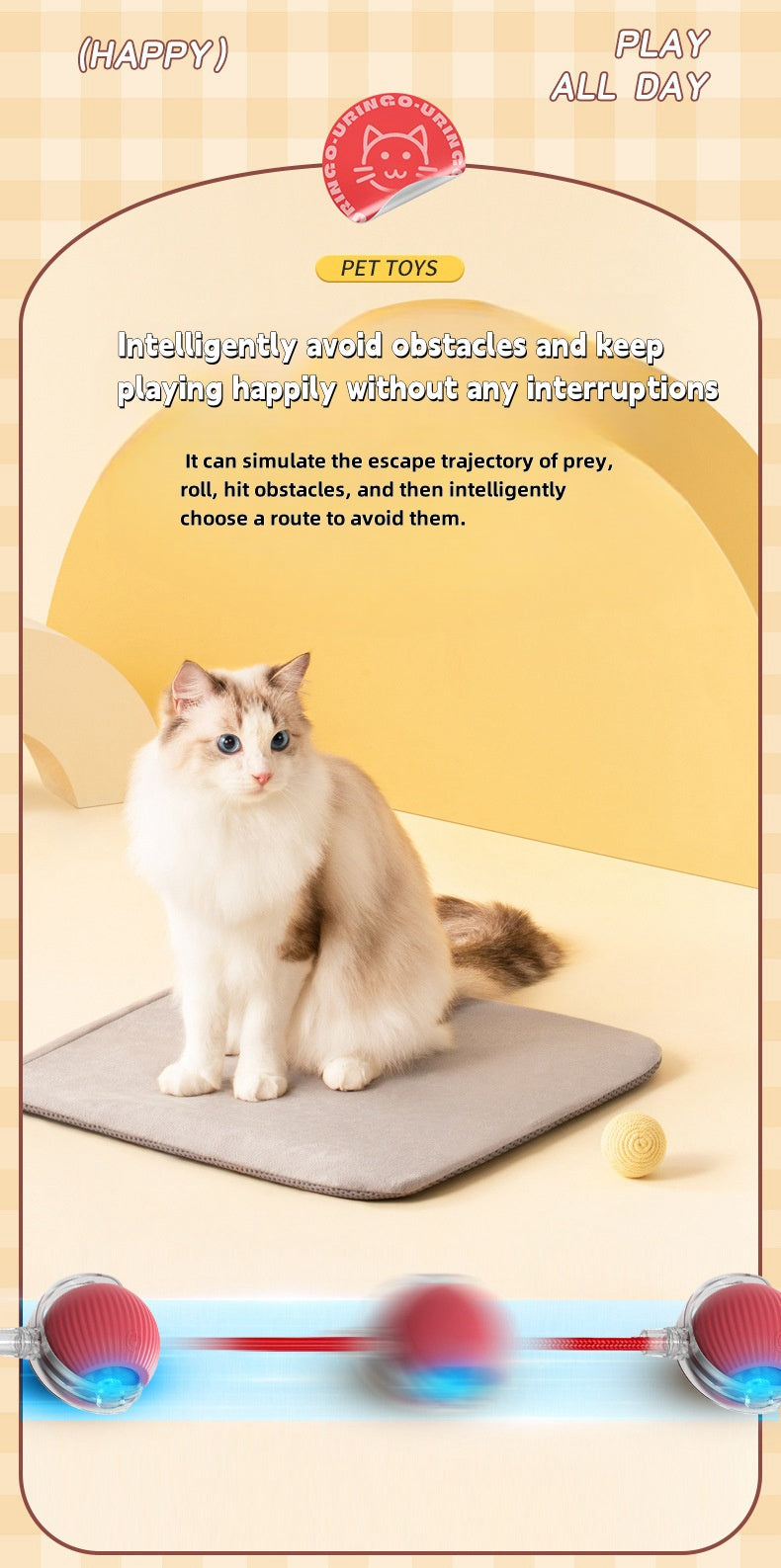 🐱 Eco-Friendly Interactive Cat Toy Ball
