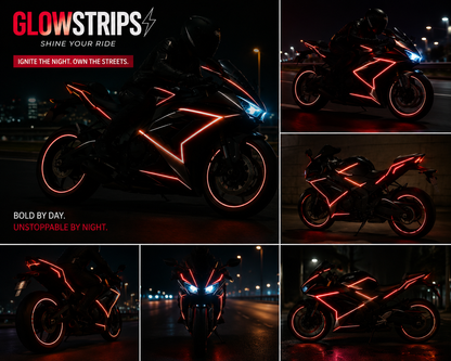 ⚡ GLOWSTRIPS – IGNITE YOUR RIDE (RED Reflective Edition)