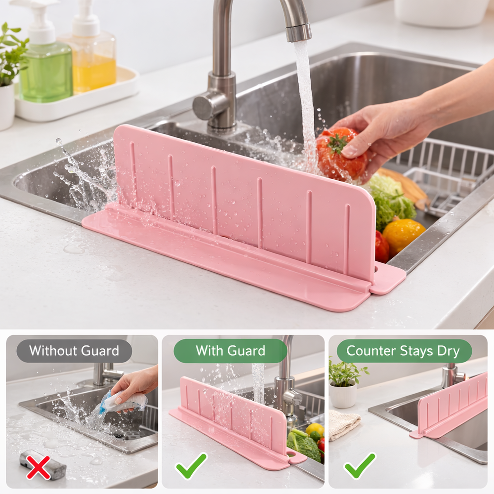 Foldable Sink Splash Guard – Kitchen Water Splash Protector