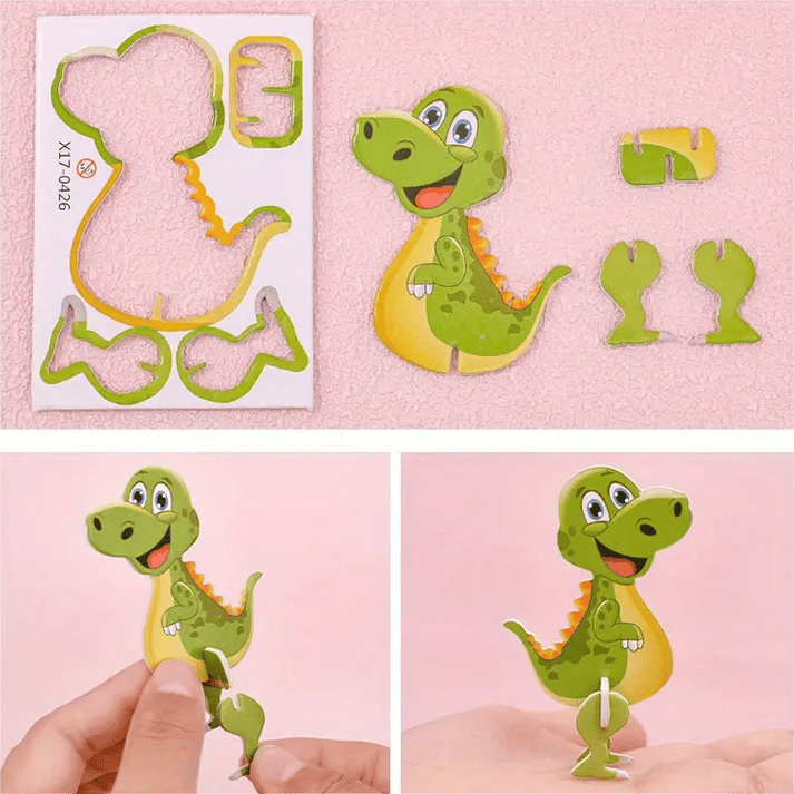 Reusable Educational 3D Cartoon Puzzle – 25 PCS