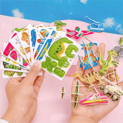 Reusable Educational 3D Cartoon Puzzle – 25 PCS