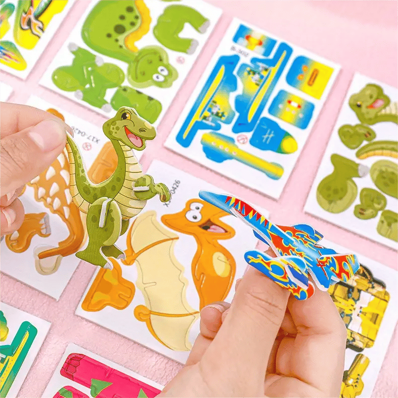 Reusable Educational 3D Cartoon Puzzle – 25 PCS