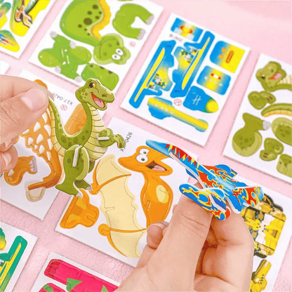 Reusable Educational 3D Cartoon Puzzle – 25 PCS