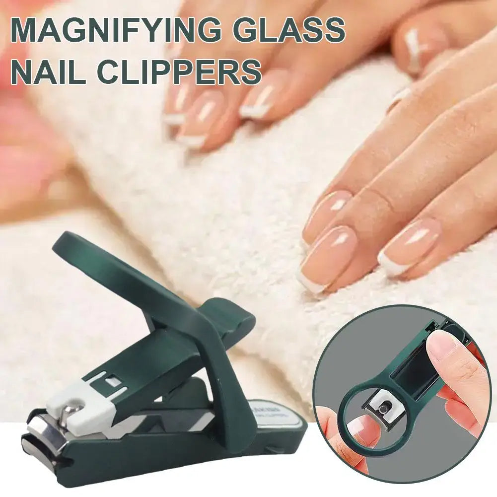 Stainless Steel Nail Clippers with Magnifying Glass And Storage Box