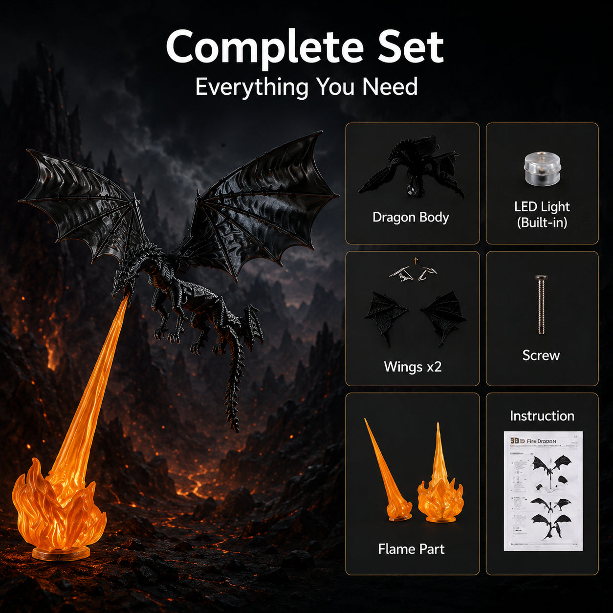 Dragon Bookshelf Lamp — Fire-Breathing Fantasy Light 🐉